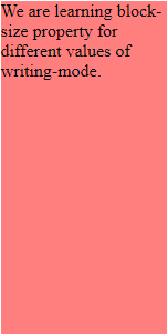 block-size length for horizontal writing mode